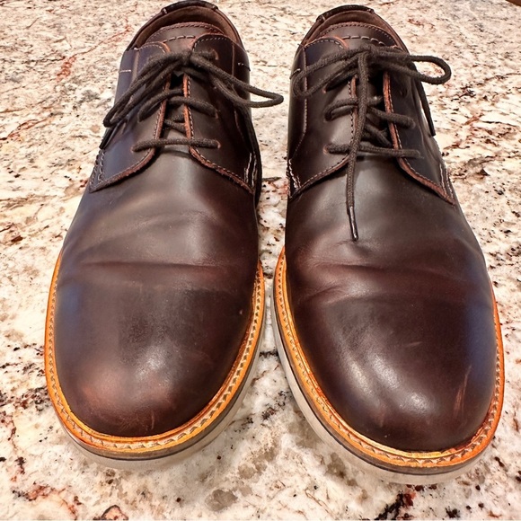Clark’s Men's Brown Leather Oxford Shoes size 12 business casual comfort lace - Picture 3 of 10
